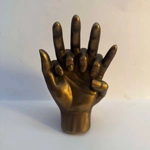 JK Resin Bronze Effect Entwined Hands Sculpture Decorative 6" Ornament - Picture 1 of 7