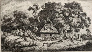 Ferdinand Kobell (1740-1799) Signed Orginal Etching, Homestea Farm c 1770 - Picture 1 of 15