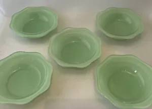 More details for vintage pyrex sprayware jade green dessert bowls x 5