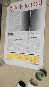 Rare 1987 ADOBE "Type is to read" Postscript Poster, 23x35, Rolled - Picture 1 of 9