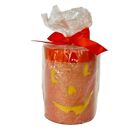 NIP Vtg Hallmark 4" Wax Orange Halloween Candle Pumpkin/Jack-O-Lantern Unscented