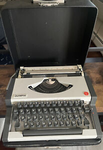Vintage Olympia Deluxe Manual Russian Typewriter With Case For Parts