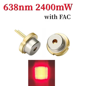 Diodo láser rojo de alta potencia Lasertree 638nm 2400mW con cuadrado FAC - Imagen 1 de 7