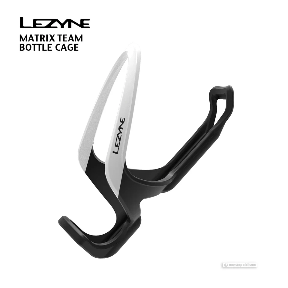 Lezyne MATRIX TEAM Composite Bicycle Water Bottle Cage : WHITE/BLACK - Image 1 of 1