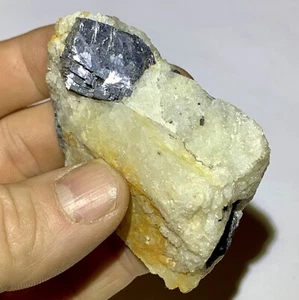 GALENA IN QUARTZ RARE BEAUTIFUL NATURAL CRYSTAL CABINET SPECIMEN ENGLAND - Picture 1 of 11