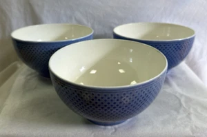Villeroy & Boch Tipo Blue.Com Lot of 3 Rice Bowls 5 1/2" Diameter & 3" Tall VGC - Picture 1 of 13