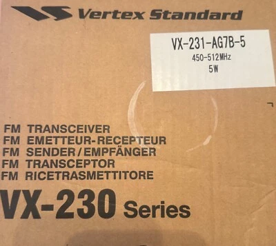 Vertex Standard VX-231-AG7B UHF 450-512 MHz 2 WAY RADIO - Image 1 of 4
