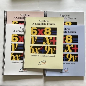 Algebra: A Complete Course Module F Videotext Interactive Books Only No DVDs - Picture 1 of 15