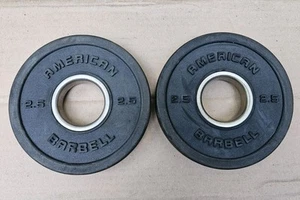 American Barbell Olympic Size Coated Weights PAIR of 2.5 Lb Plates - 5lbs total - Picture 1 of 2