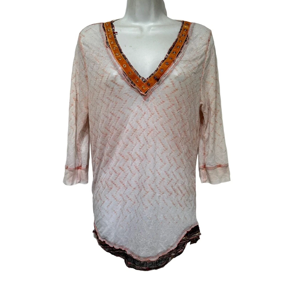 vintage SCRAPBOOK y2K sheer long sleeve blouse top Size L - Image 1 of 4