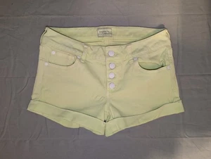 Celebrity rosa Junior Shorts 13/31 limettengrün weiß Knopfleiste niedriger Bund - Bild 1 von 13