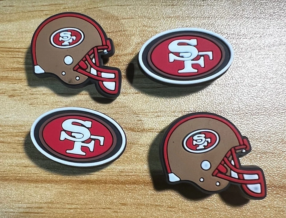 SAN FRANCISCO 49ERS CROC CHARMS JIBBITZ NFL 3D SHOE ACCESSORY FOOTBALL CHARMS - Image 1 of 1