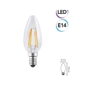 LED Bulb Filam. A Cand. 4W E14 470 Lumen Hot A+ Electraline 63306 - Picture 1 of 1
