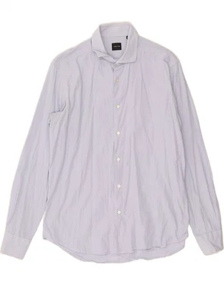 CERRUTI 1881 Mens Shirt Size 17 43 XL Blue Pinstripe Cotton AD06 - Image 1 of 3