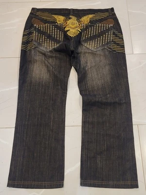 Vintage Miskeen Originals Eagle Emboideey Black Jeans Size 44x33 - Image 1 of 4