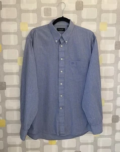 Christian Dior Monsieur Button Up Check Shirt Large Embroidered, Blue - Picture 1 of 6