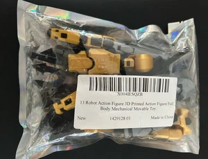 13 figuras de acción de robots impresas en 3D cuerpo completo juguete mecánico móvil dorado plateado - Imagen 1 de 3
