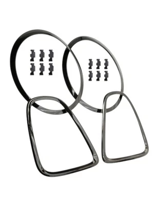 For MINI R56 Front Rear Light Surround Replacements + Clips Gloss Black R57 R58 - Image 1 of 4