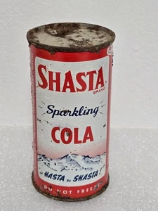 Vintage Hasta Be Shasta Sparkling Cola 10 Unzen Flat Top Soda Pop Dose - Bild 1 von 6