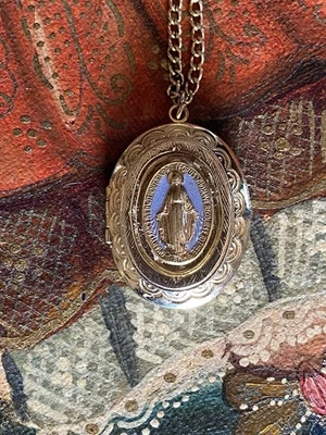 Collar Medallón Fe con Medalla María Milagrosa De Colección De Italia. Foto 1 de 4