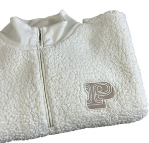 Maglione Victoria’s Secret ROSA Sherpa quarto zip panna orsacchiotto pile XL - Foto 1 di 5