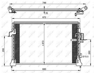 Condensador aire acondicionado Land Rover Discovery II L318 NRF 35754 98-04 - Imagen 1 de 8