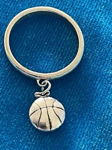 James Avery Sterling Silver Basketball Dangle Ring Size 7 1/2 - Picture 1 of 4