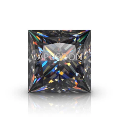 1~ 3ct VVS1 grey color Princess Excellent Cut Moissanite Loose Gemstones & GRA - Image 1 of 4