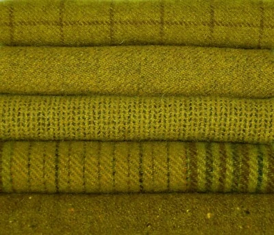 HAND DYED RUG HOOKING WOOL Mill-Dyed ~ "GOIN' FOR THE GOLD-II" (5-pc collection) - Image 1 of 4