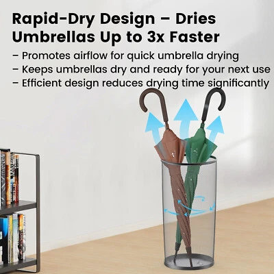 Soporte para paraguas grande de 19,5" de malla ventilada para entrada interior Foto 1 de 4