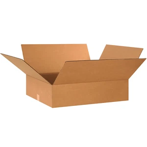 BOX USA B24206 Flat Corrugated Boxes, 24" L x 20" W x 6" H, Kraft (Pack of 10) - Picture 1 of 6