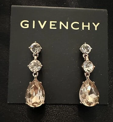 Pendientes de cristal lágrima rosa/oro rosa Givenchy Foto 1 de 3