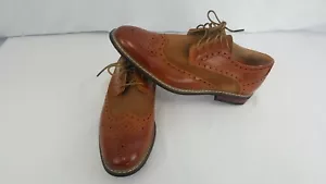 Bruno Marc Herren Braun Leder Gefüttert Schnürung Flügelspitze Formell Elegant Oxford-Schuhe - Bild 1 von 9