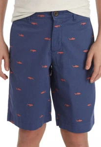 Crown & Ivy Boy’s Size 16 Shark Printed Twill Shorts in Navy New with Tags - Picture 1 of 2