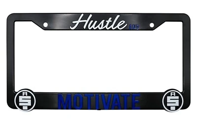 Marco de matrícula elevado en 3D Nipsey Hussle "Hustle and Motivate" (azul) Foto 1 de 4