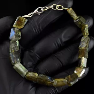 Superb Pattern Amazing Flash Labradorite 117.00 Cts Beaded Bracelet VK 37 E671 - Picture 1 of 3