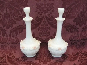 Napco Milk Glass Stoppered Perfume Bottles - Set of Two (2) - Very Nice! - Picture 1 of 3
