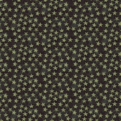 Halloween Whimsy by Riley Blake - Green Stars on Black - Cotton (half yard)  - Image 1 of 2
