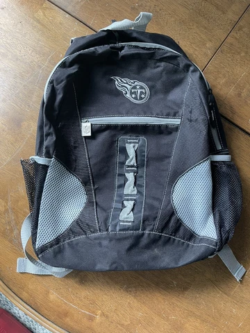 NFL Tennessee Titans Black Backpack Sports Football Travel School Hiking Cover