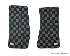 P2M Checkered Flag Race Carpet Floor Mats Set for Datsun 240z 260Z 280ZX New - Picture 1 of 4