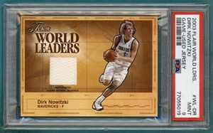 2003 Fleer Flair World Leaders Dirk Nowitzki Game Used Jersey #WL-DR PSA 9! POP1 - Picture 1 of 2