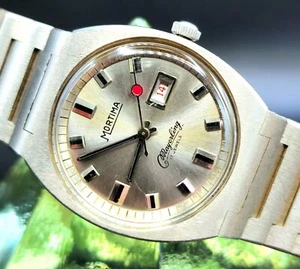 Vintage MORTIMA "Mayerling" 17 Jewels Date French Men's Watch W/ Superb Design ! - Picture 1 of 2