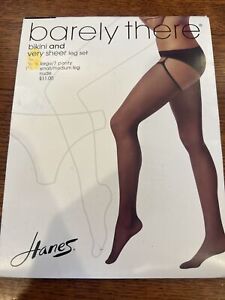 Hanes Barely There Bikini Very Sheer Leg Set  Large/7 Panty S/M Leg Nude