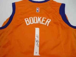 Camiseta deportiva personalizada naranja firmada por Devin Booker autografiada de Phoenix Suns #D Halo/certificado de autenticidad - Imagen 1 de 2