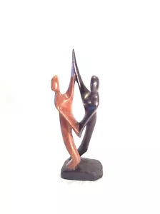 Hand Carved Teakwood Dancing Couple - Imported Directly From Africa - Picture 1 of 1