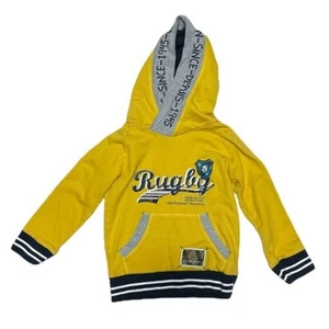 Noruk Kids Hoodie Size 4 Yellow Gray Graphic Print Jacket Rugby - Picture 1 of 7