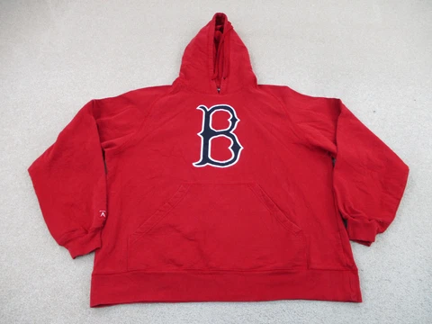 Boston Red Sox Sweater Adult Large Red Blue Baseball Hoodie Sweatshirt Mens A17* Cover