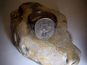 Patriotic Freikorps-Rossbach-Ring-830-Silver-German-Legion-Harp-Sounds - Picture 1 of 10