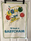Retro Babycham linen tea towel new, unused