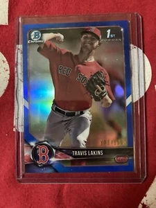 2018 Bowman Chrome  Blue Refractors #BCP139 Travis Lakins 101/150 Red Sox - Picture 1 of 2